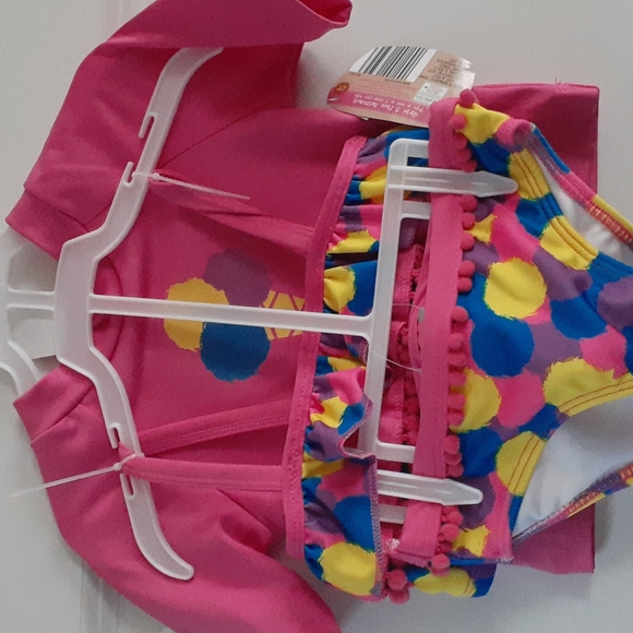 🏖 Cute Girls 3Pc Swimsuit with 50 UPF - Picture 3 of 6